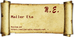 Maller Eta névjegykártya